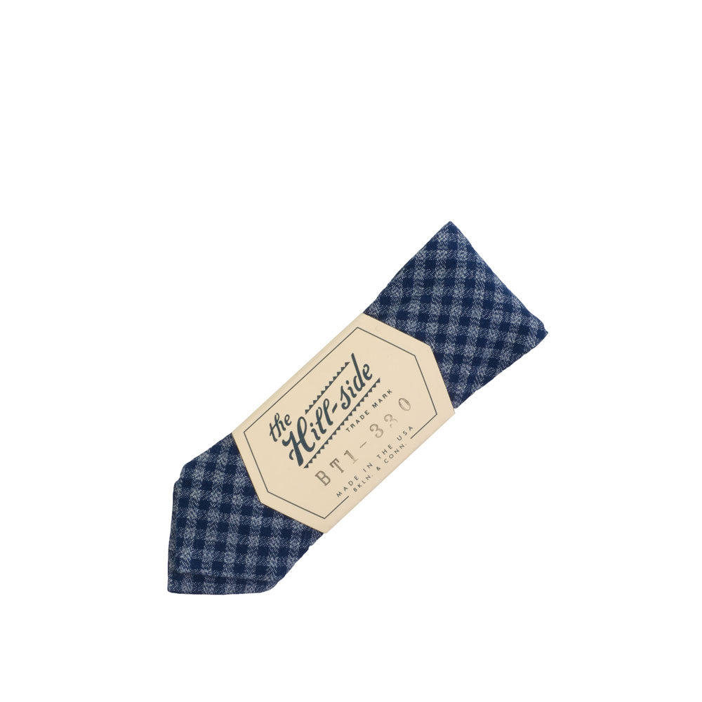 The Hill-side Selvedge Covert Gingham Bow Tie, Indigo/Indigo — available at Norwood