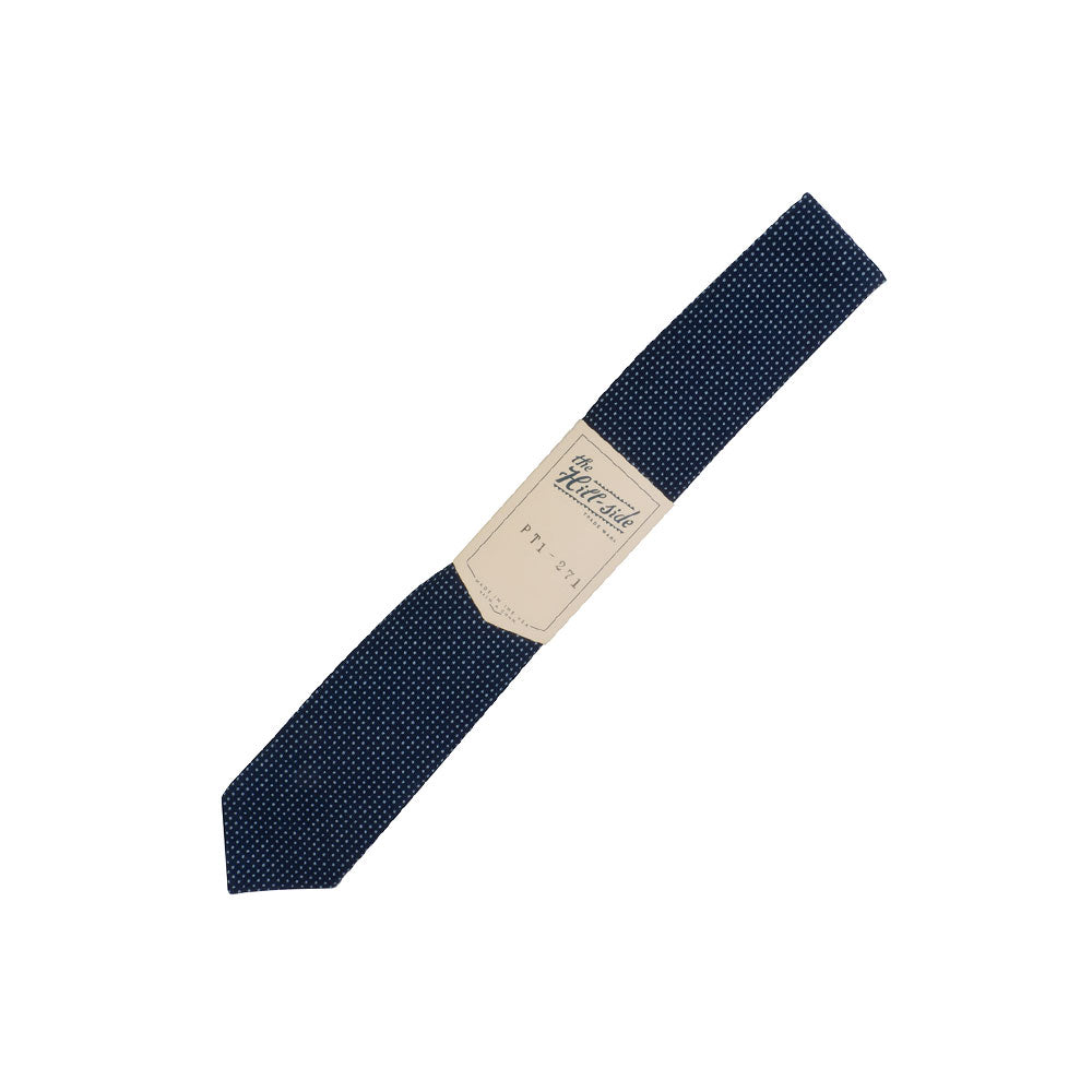 The Hill-side Indigo Wabash Polka Dot Standard Pointed Tie — available at Norwood