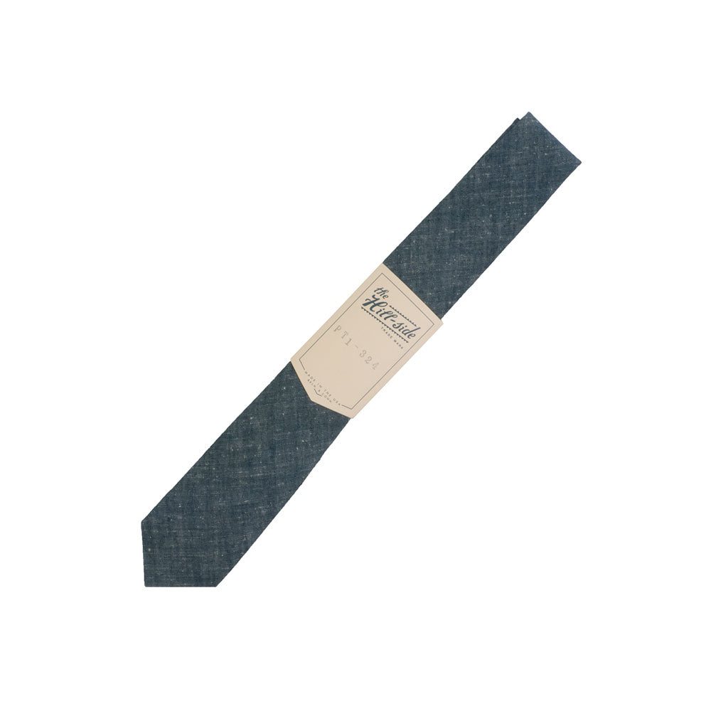 The Hill-side Extra Neppy Indigo Chambray Standard Pointed Tie — available at Norwood