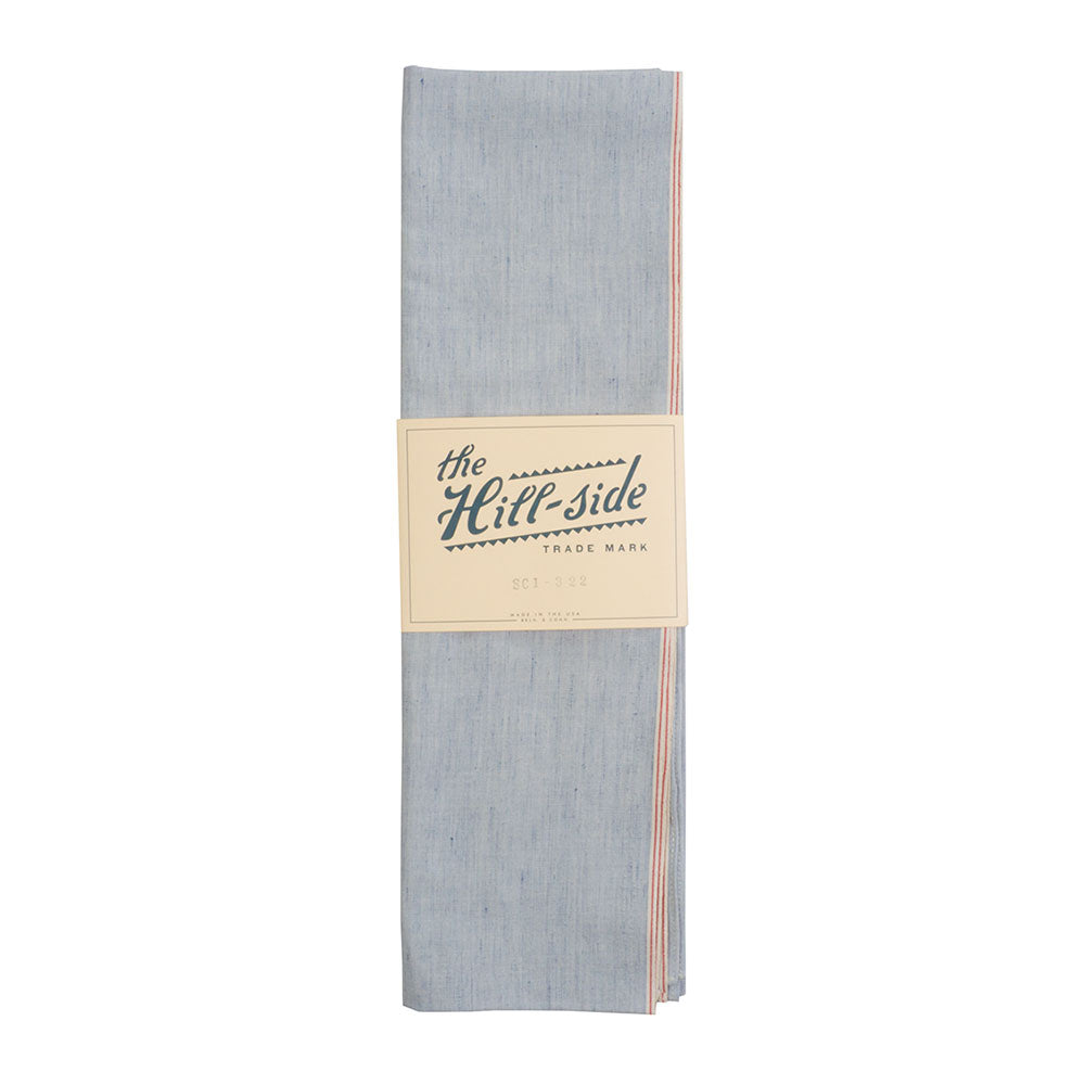 The Hill-side Selvedge Chambray Scarf, Variegated Pale Indigo Warp — available at Norwood