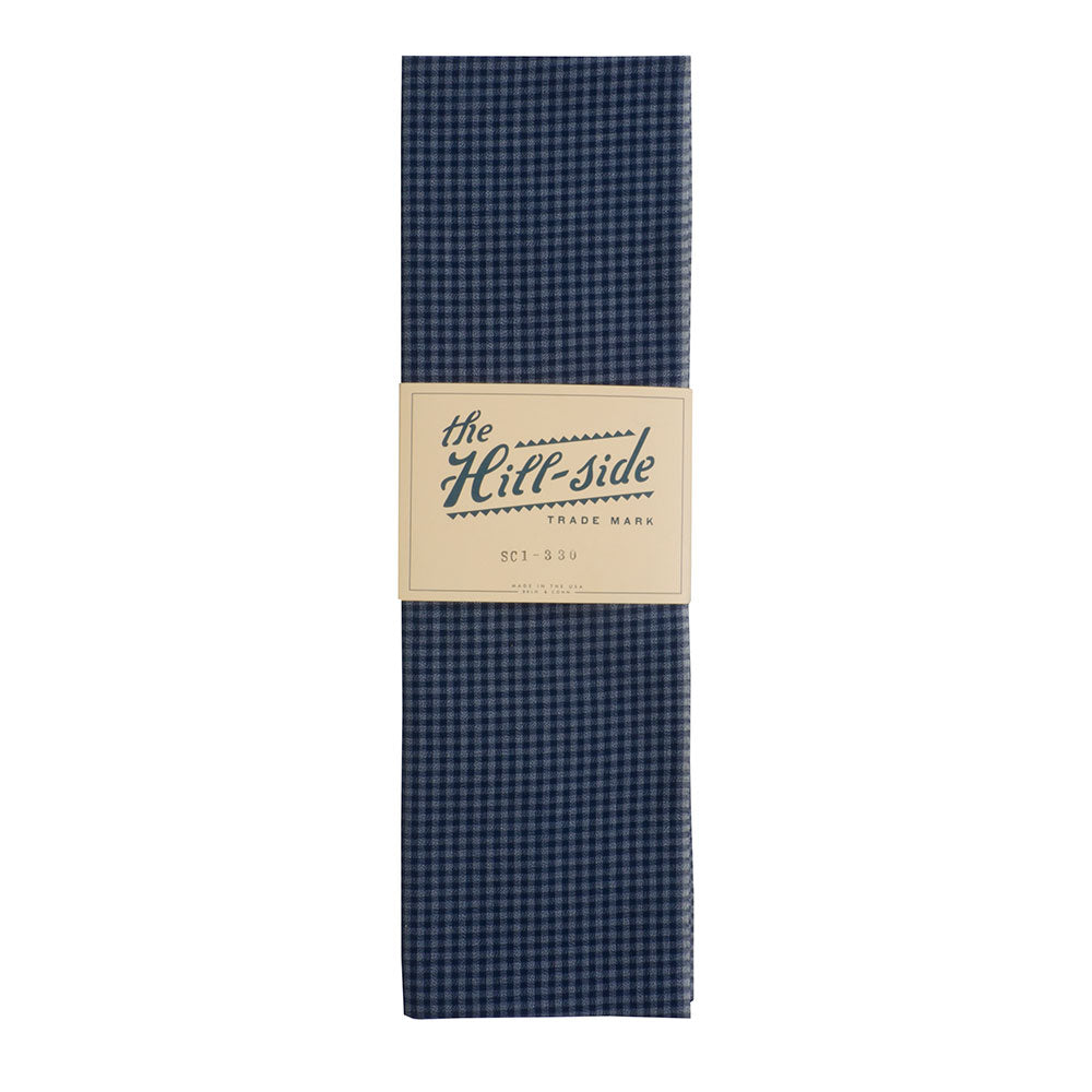 The Hill-side Selvedge Covert Gingham Chambray scarf, Indigo/Indigo — available at Norwood