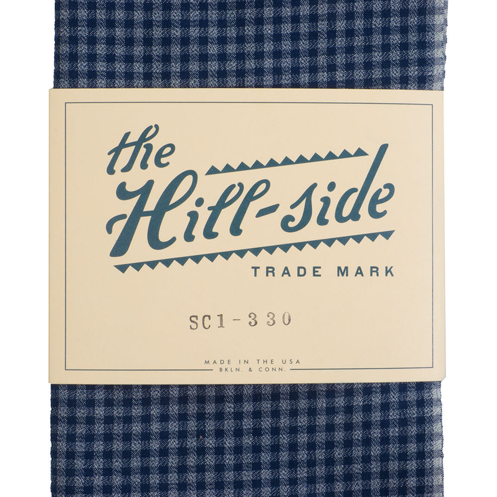 The Hill-side Selvedge Covert Gingham Chambray scarf, Indigo/Indigo — available at Norwood