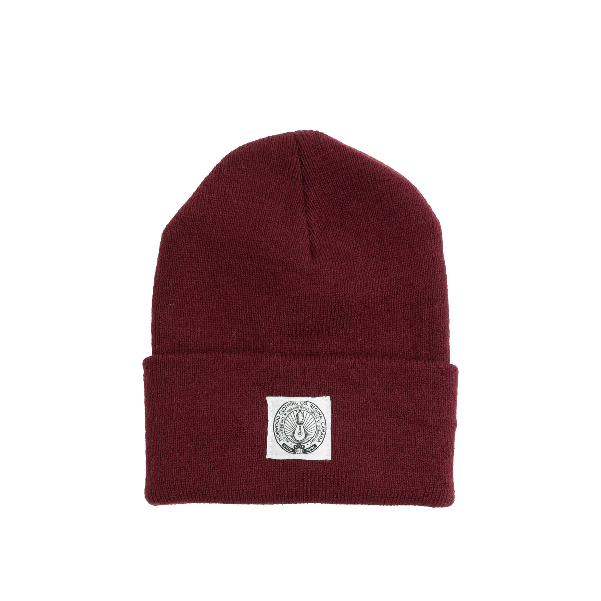 Norwood Light Bulb cuff beanie, burgundy — available at Norwood