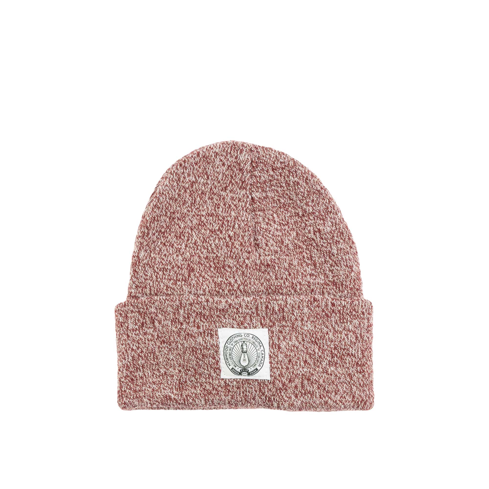 Norwood Light Bulb cuff beanie, burgundy melange — available at Norwood
