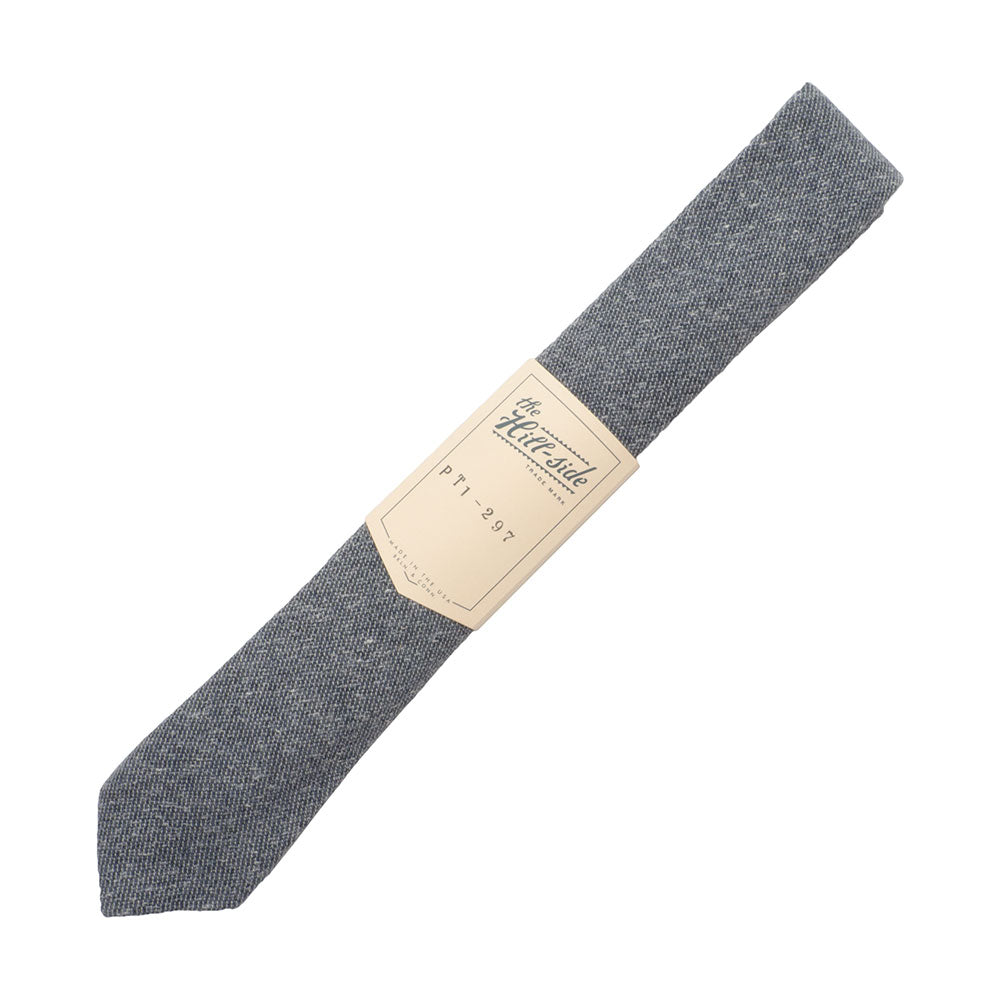 The Hill-side Cotton Blend Blanket Twill Pointed Tie, Navy — available at Norwood
