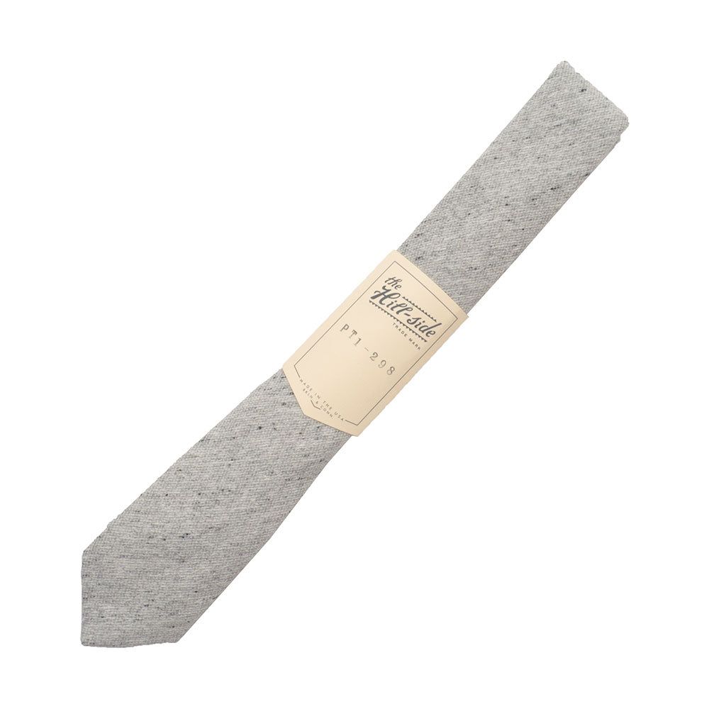 The Hill-side Cotton Blend Blanket Twill Pointed Tie, Grey — available at Norwood