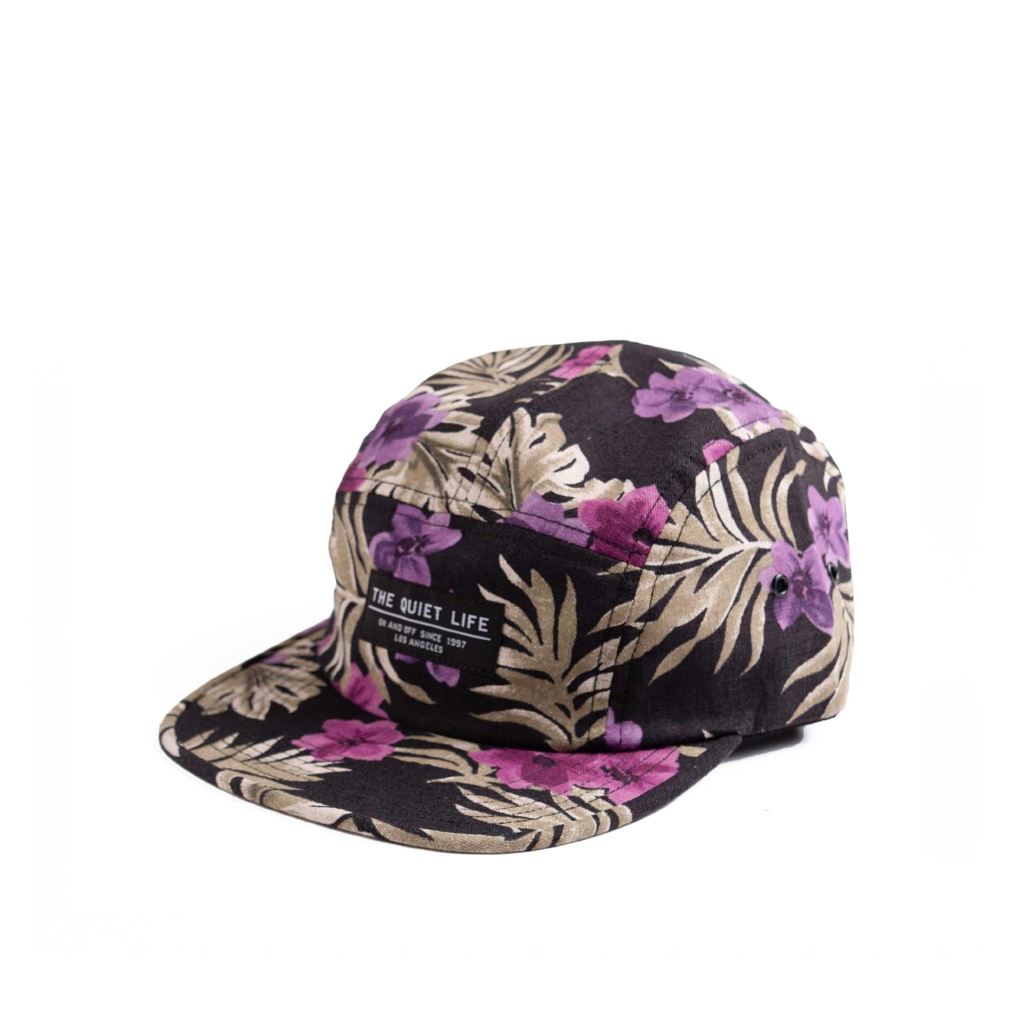 Quiet Life Hawaiian Floral 5 Panel camper hat — available at Norwood