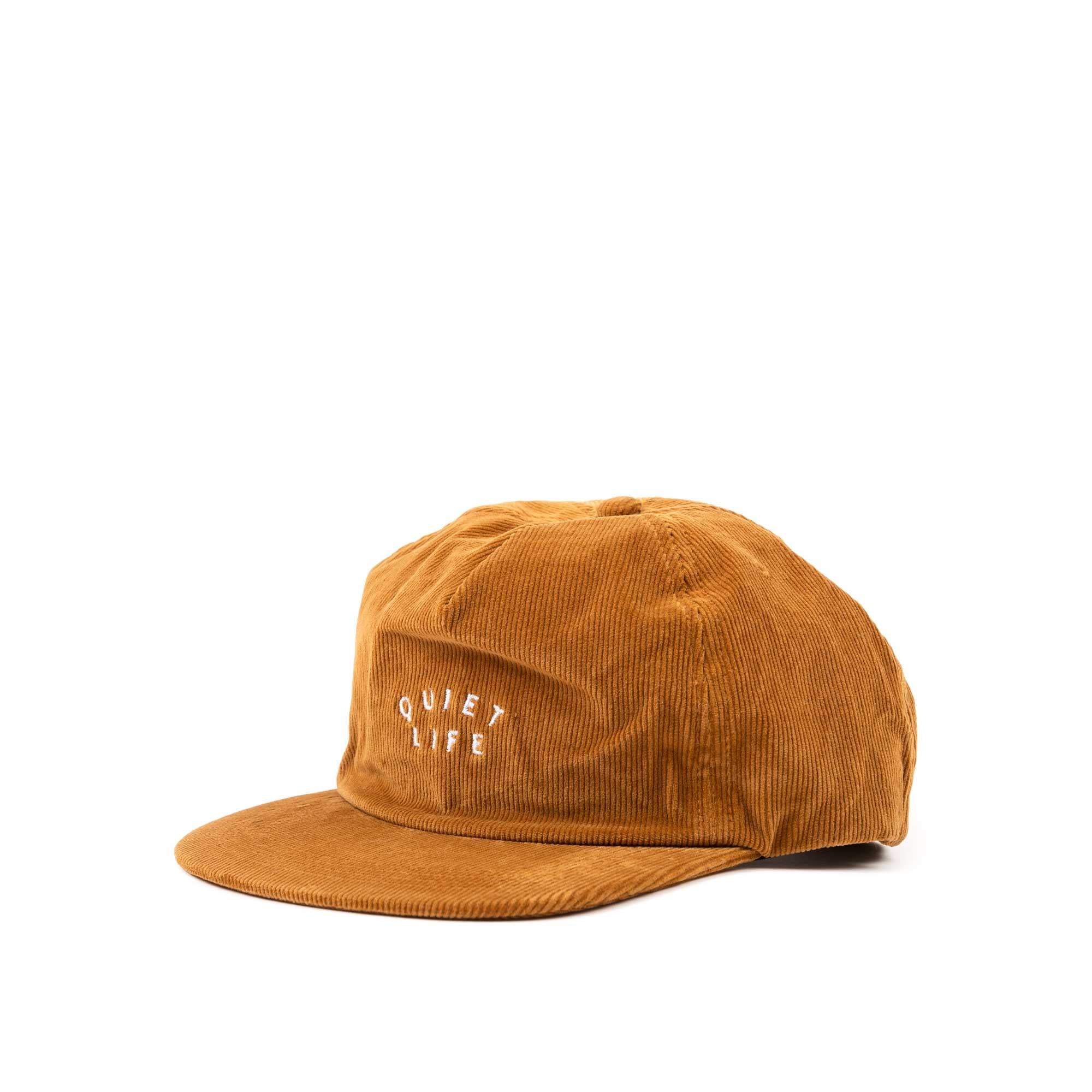 Quiet Life Standard Cord relaxed snapback hat, tan — available at Norwood