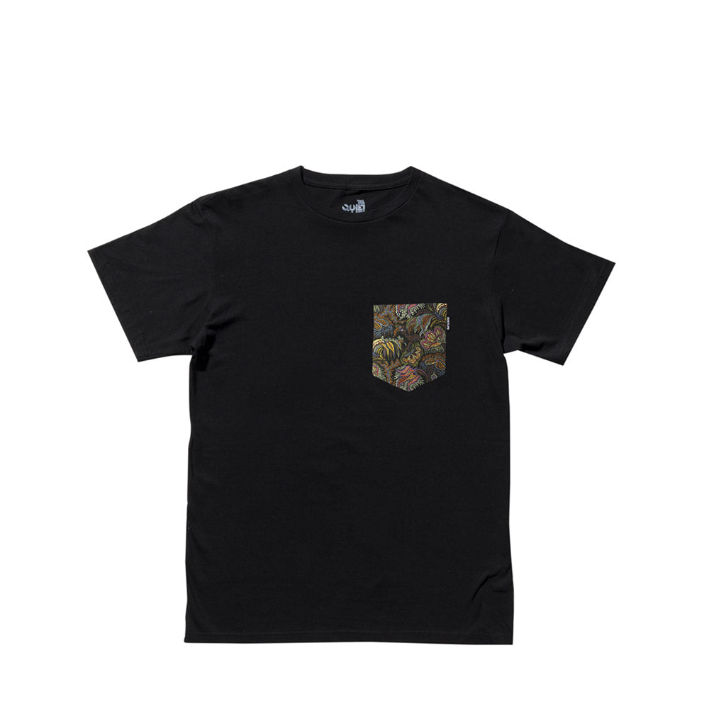 The Quiet Life Paisley Coral pocket tee - black — available at Norwood