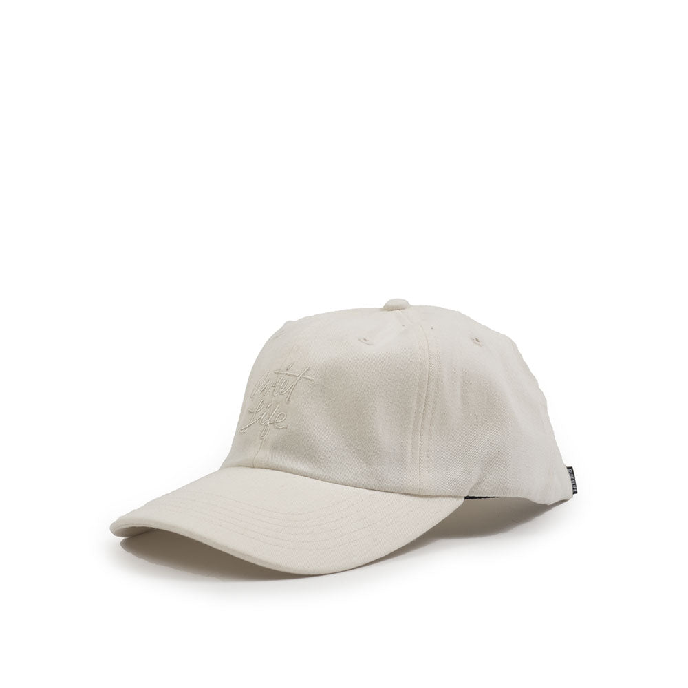 Quiet Life Cursive Polo hat, Khaki — available at Norwood