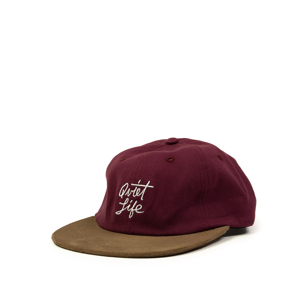 Quiet Life Cursive Polo hat, burgundy — available at Norwood