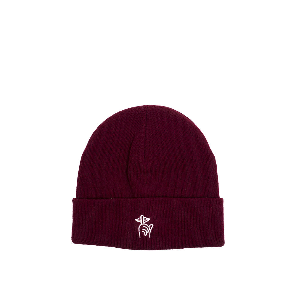 Quiet Life Shhh Beanie, Maroon, O/S — available at Norwood