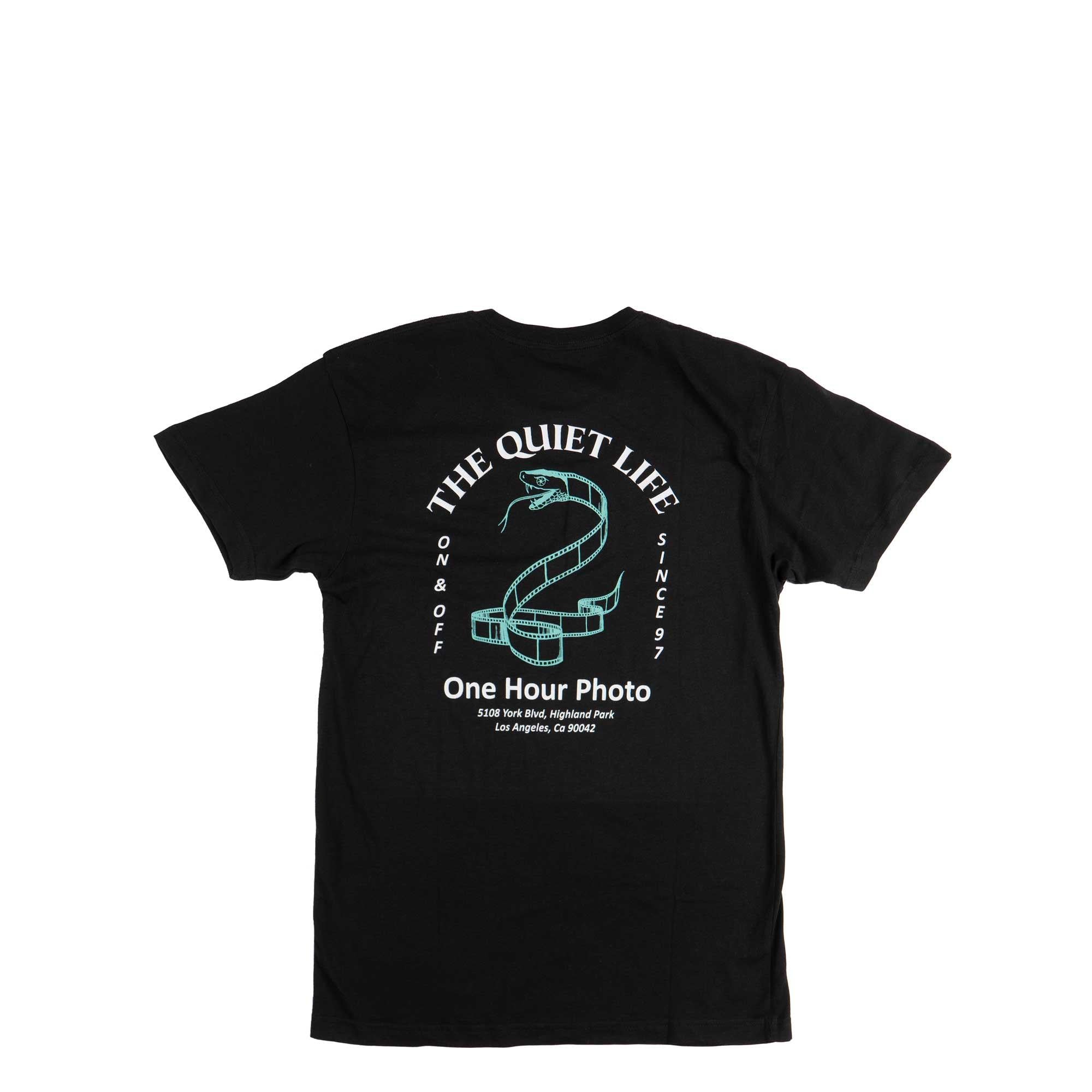 Quiet Life Snake Film premium tee — available at Norwood