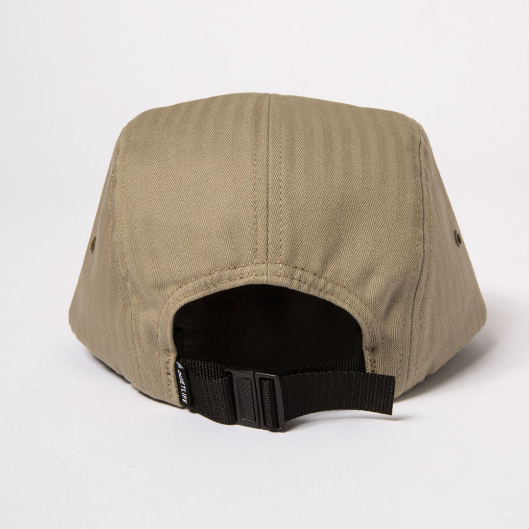 Quiet Life Herringbone 5-Panel Camper Hat - bark — available at Norwood