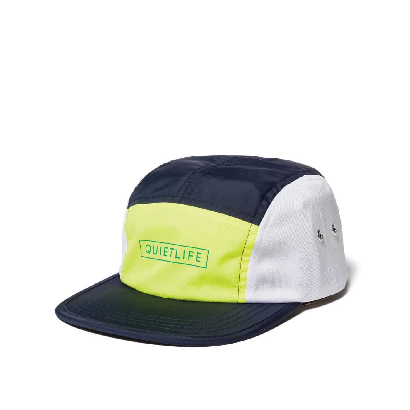 The Quiet Life Ranier 5 Panel Camper Hat - Navy/Yellow/White — available at Norwood