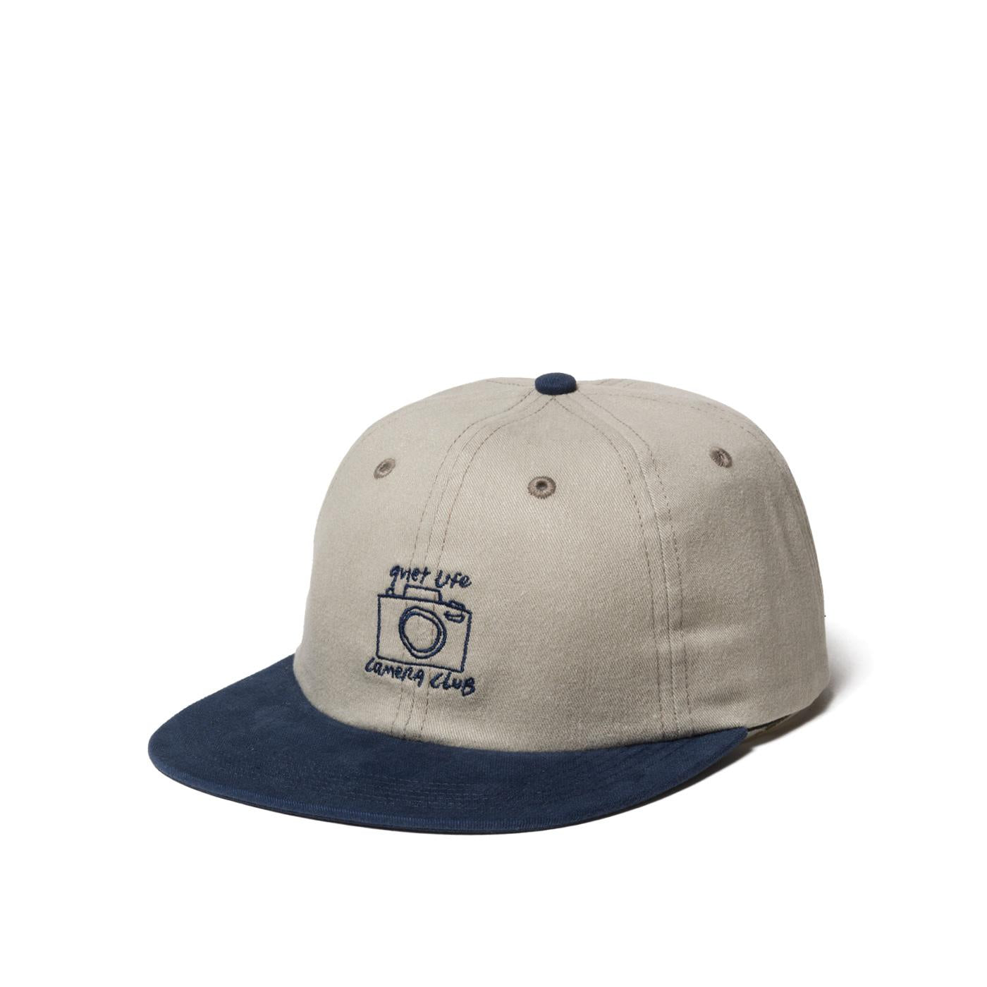 The Quiet Life Camera Club Polo Hat USA - Stone/Navy — available at Norwood