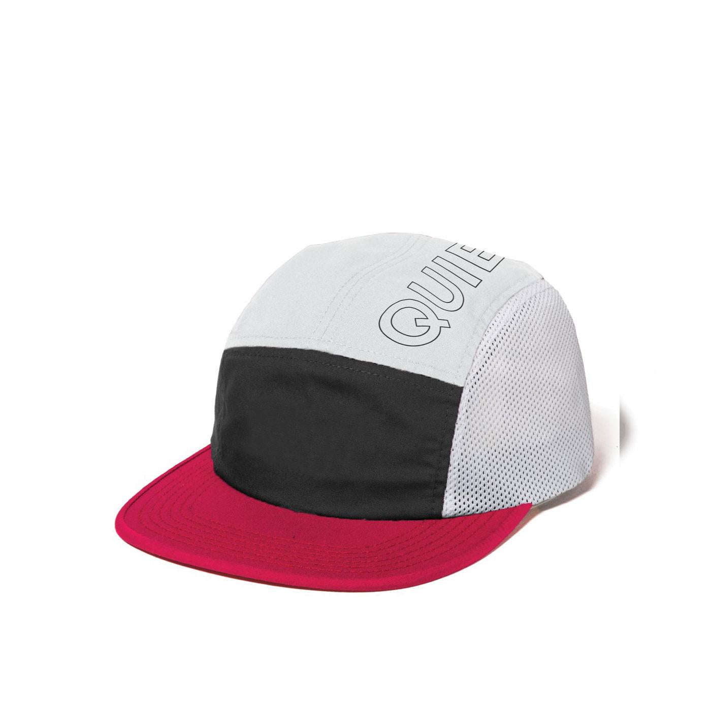 The Quiet Life Canyon 5 Panel Camper Hat - White/Black/Red — available at Norwood