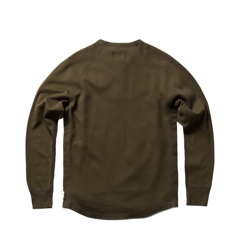 Reigning Champ Mesh Flatback LS Henley — available at Norwood