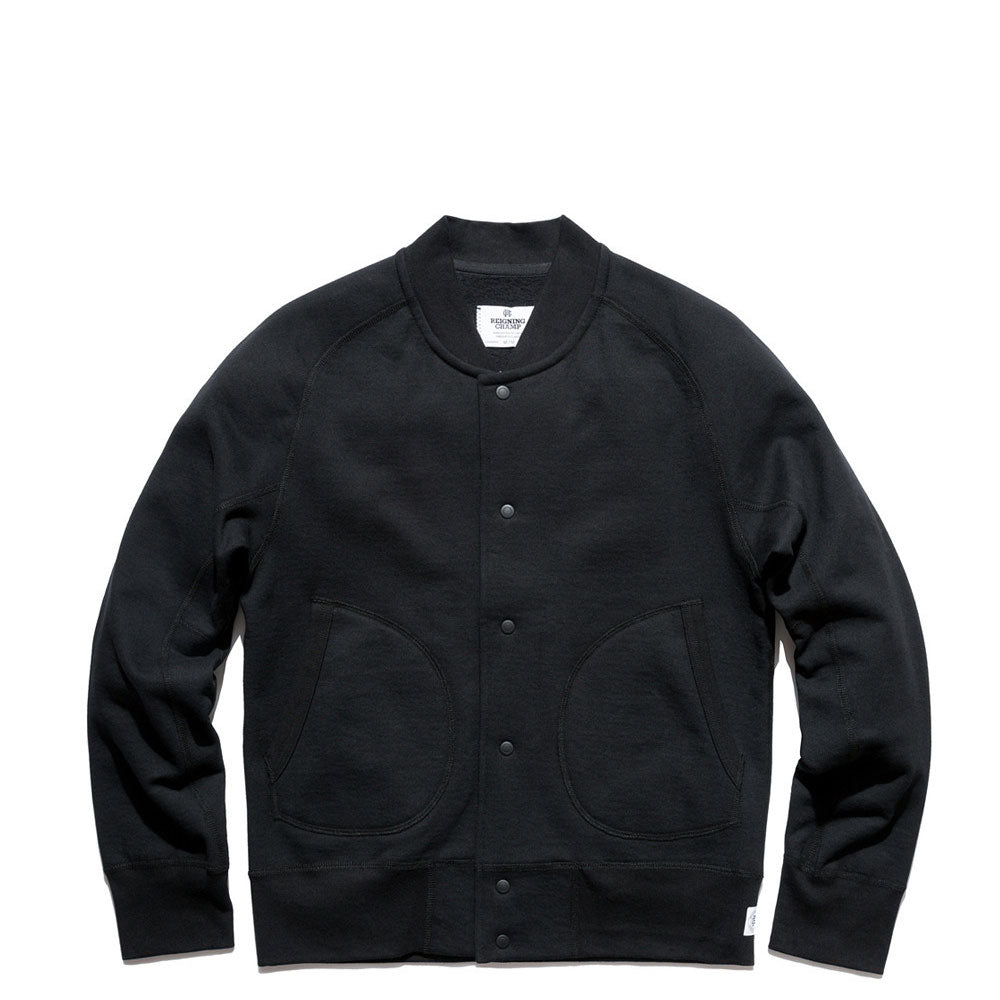 Reigning Champ Heavyweight Fleece Varsity jacket — available at Norwood