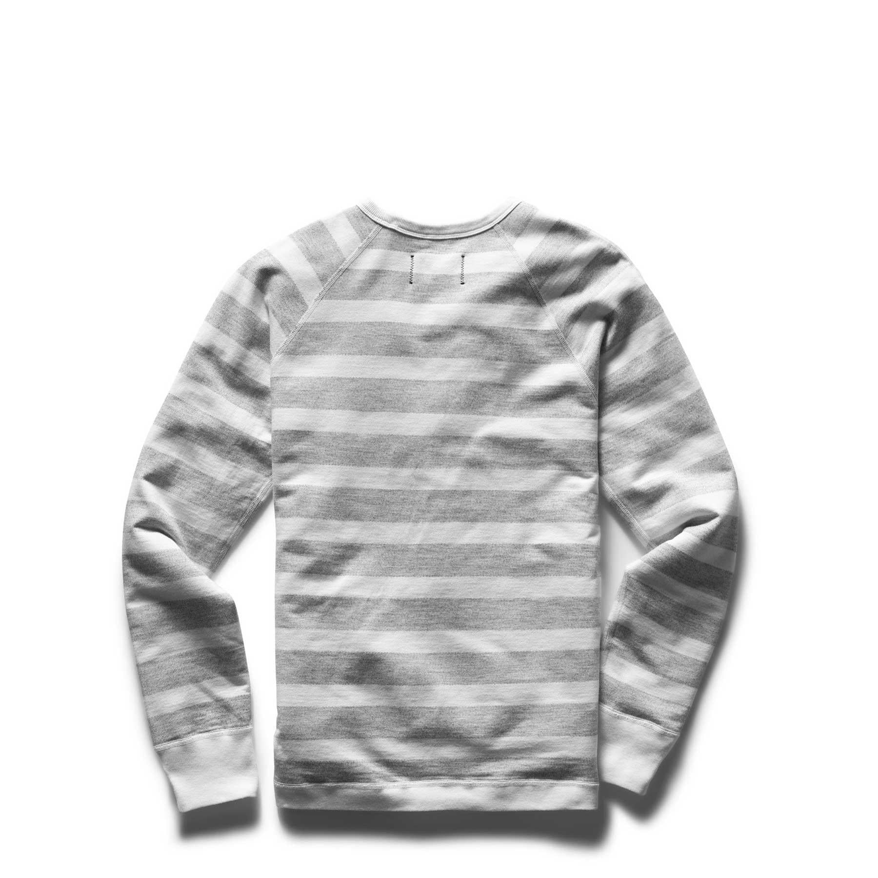 Reigning Champ Knit Striped Terry reversible crewneck — available at Norwood