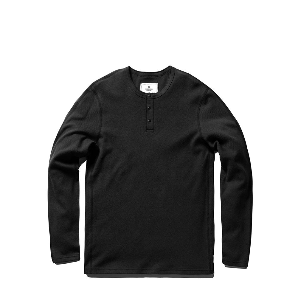 Reigning Champ Mesh Flatback L/S Henley — available at Norwood
