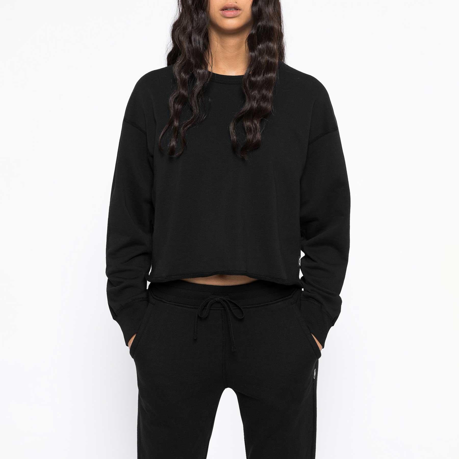 Reigning Champ Women's knit pima Terry Cropped Crewneck — available at Norwood