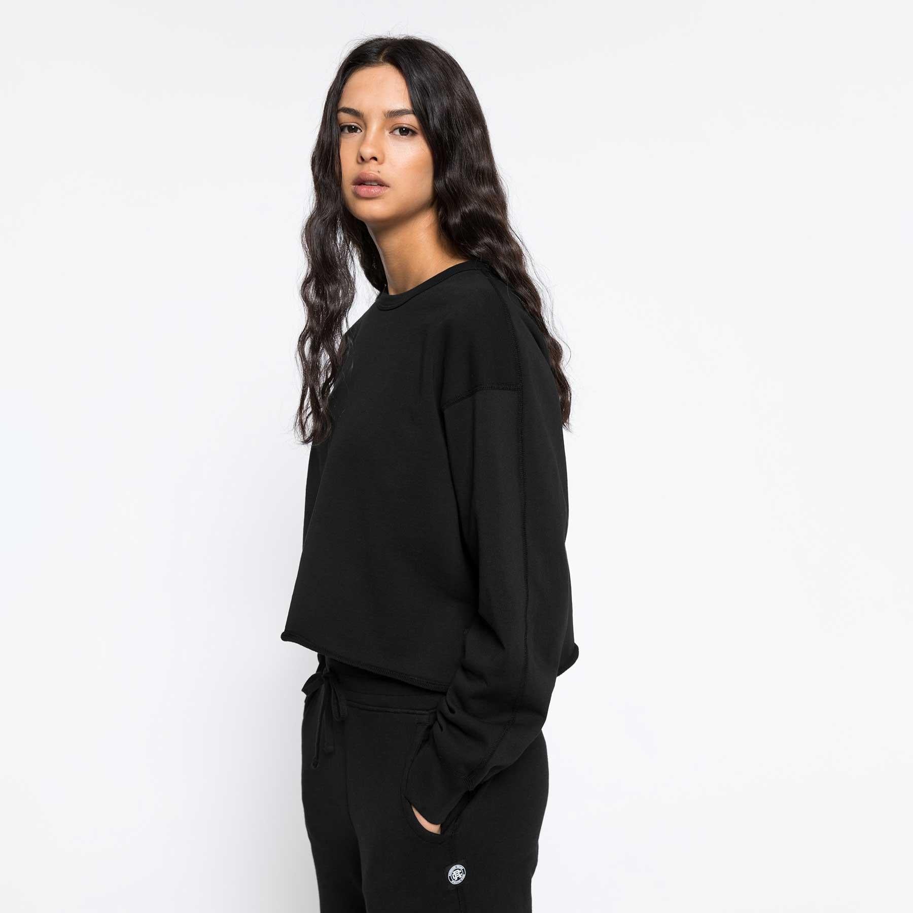 Reigning Champ Women's knit pima Terry Cropped Crewneck — available at Norwood
