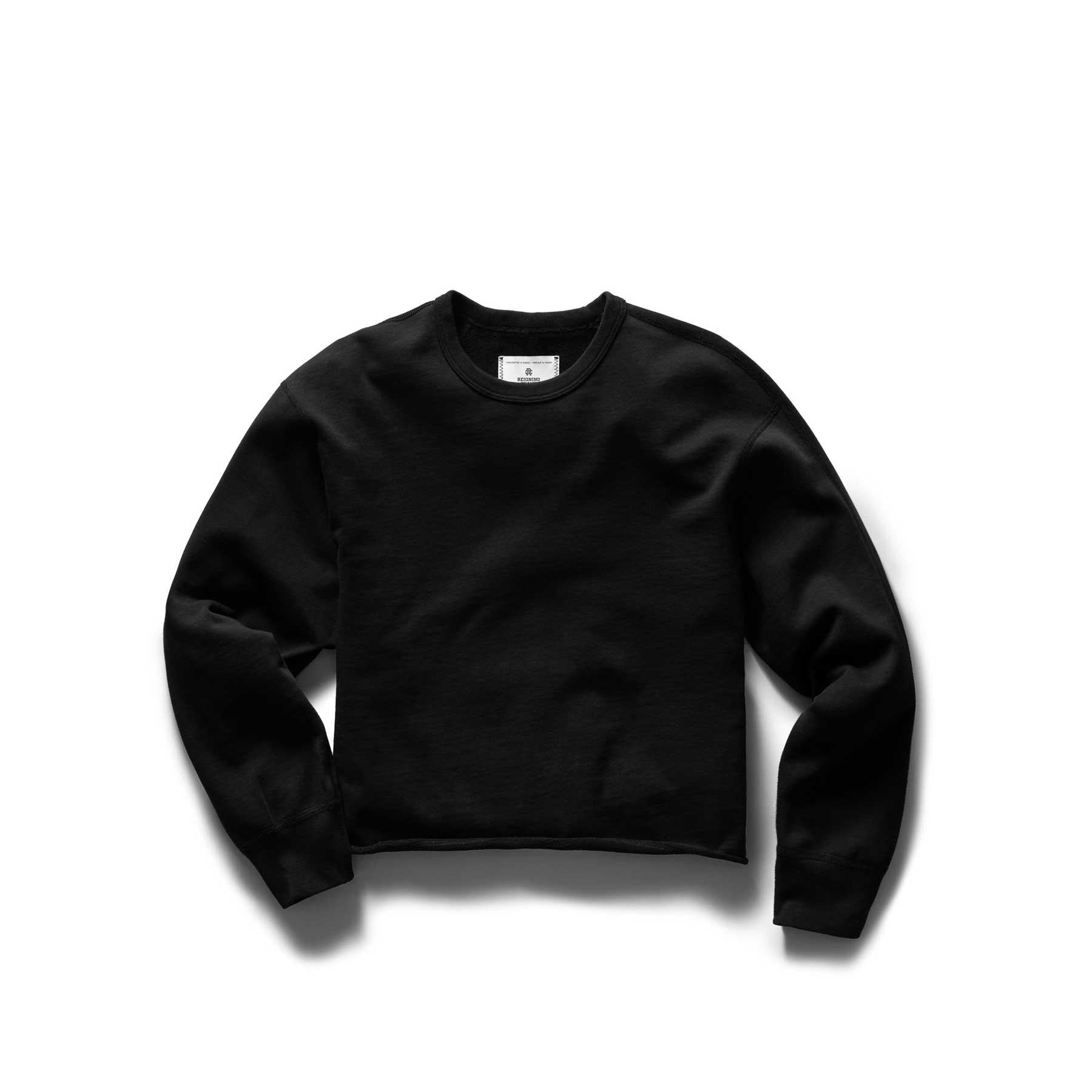 Reigning Champ Women's knit pima Terry Cropped Crewneck — available at Norwood