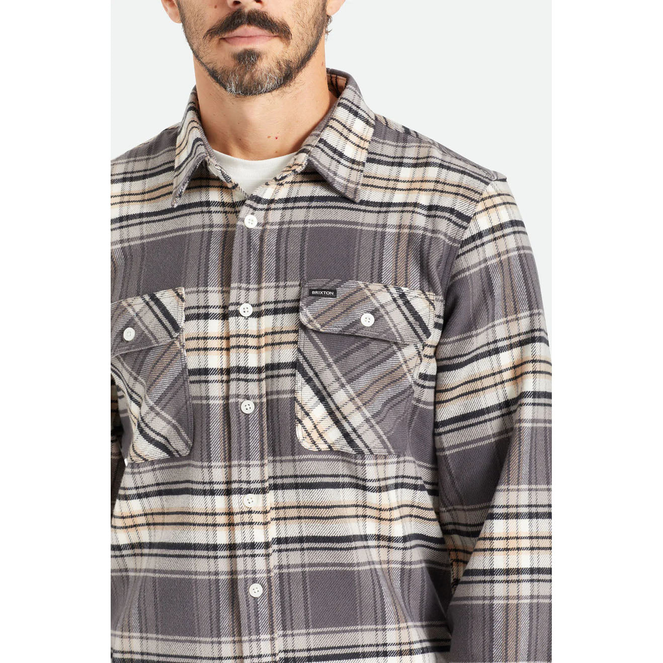 Brixton Bowery Stretch L/S X Flannel — available at Norwood