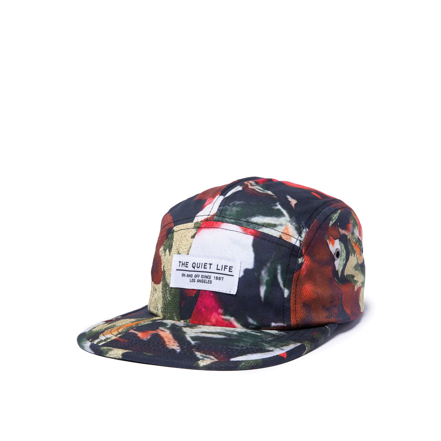 The Quiet Life Rose 5 Panel Camper Hat, floral — available at Norwood