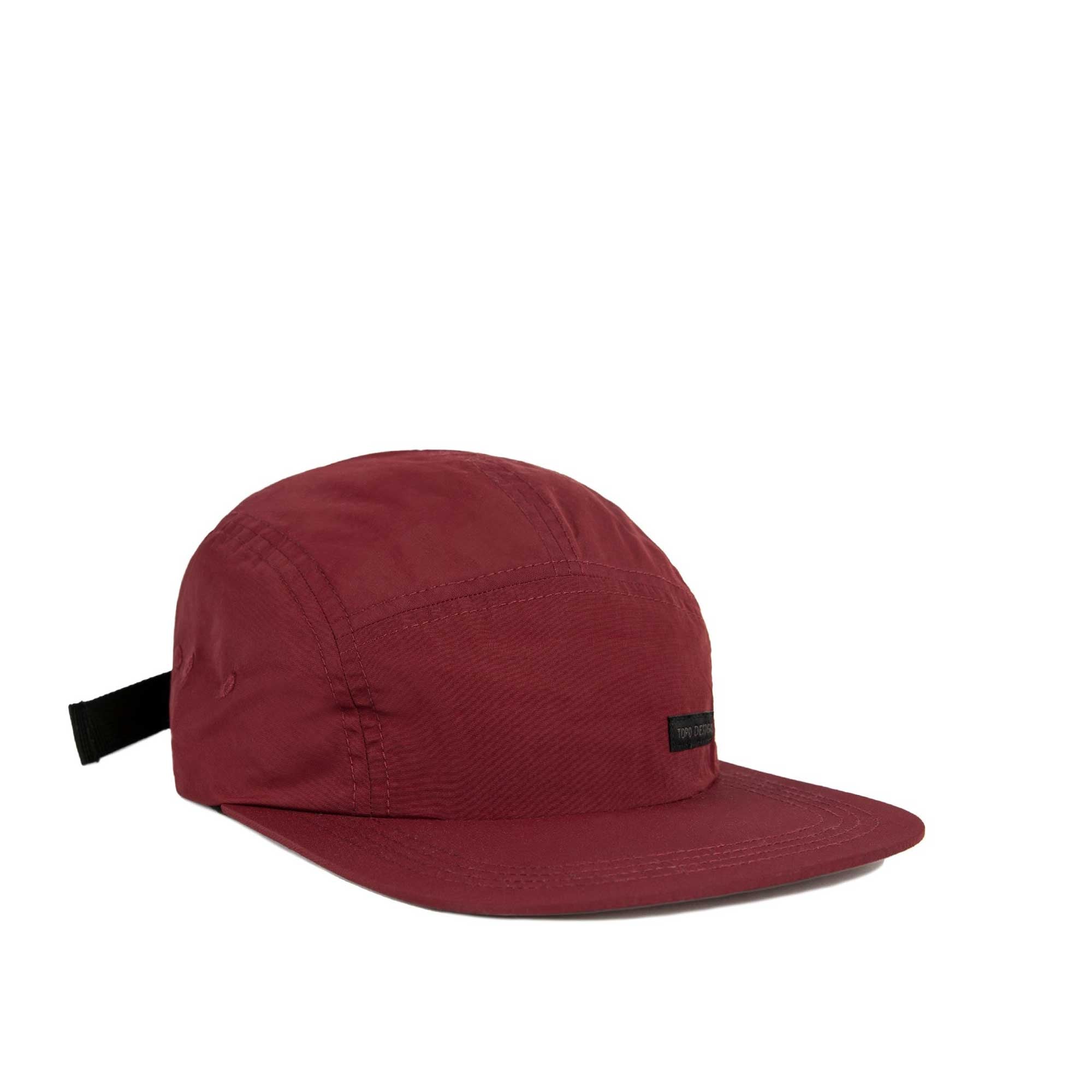 Topo Nylon Camp Hat, maroon — available at Norwood
