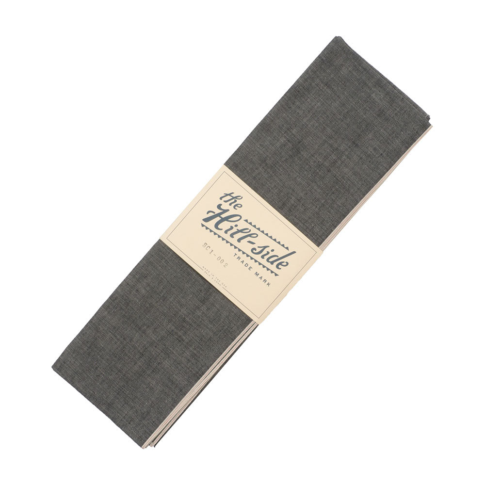 The Hill-side Selvedge Chambray Large Scarf, Black — available at Norwood