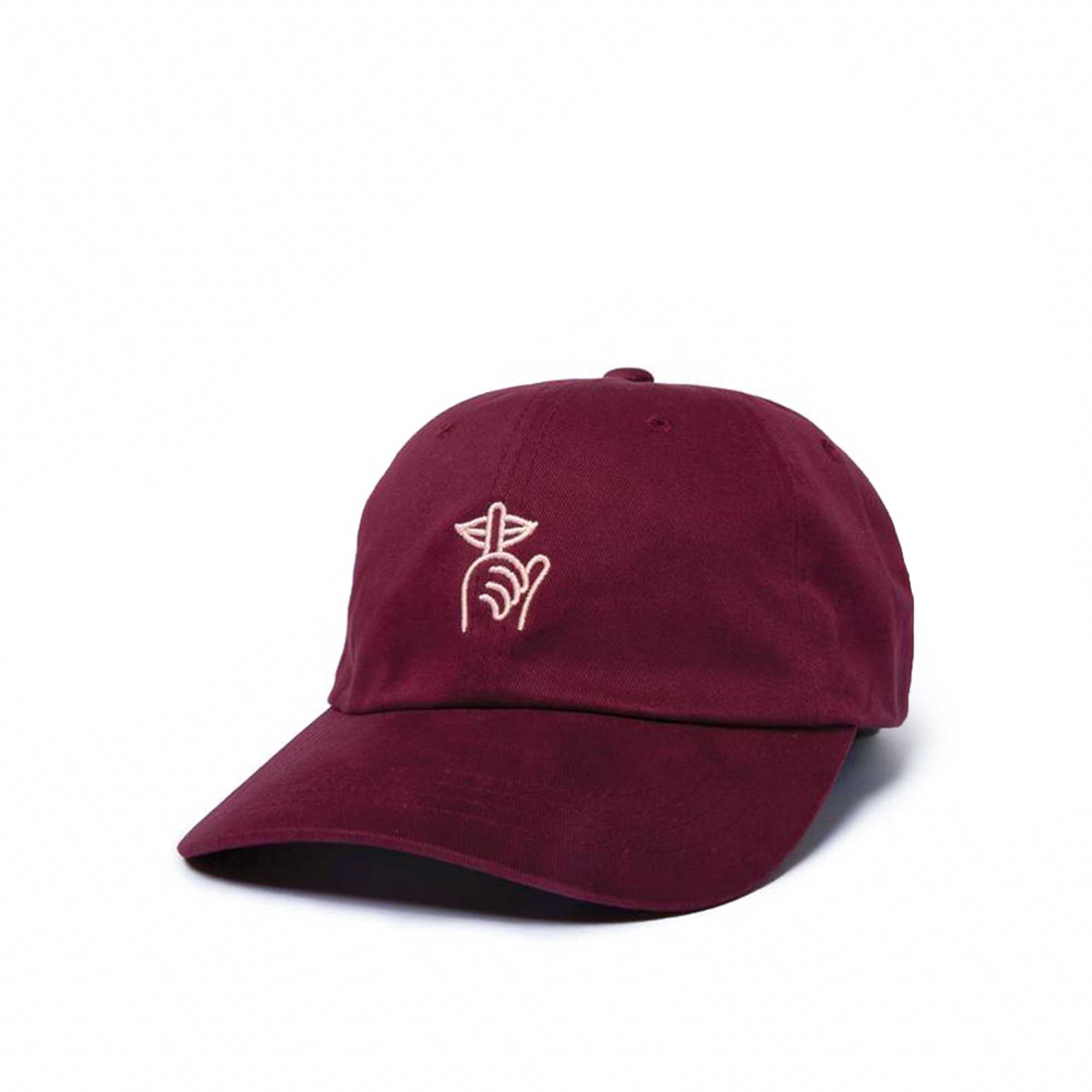 Quiet Life Shhh dad hat, burgundy — available at Norwood