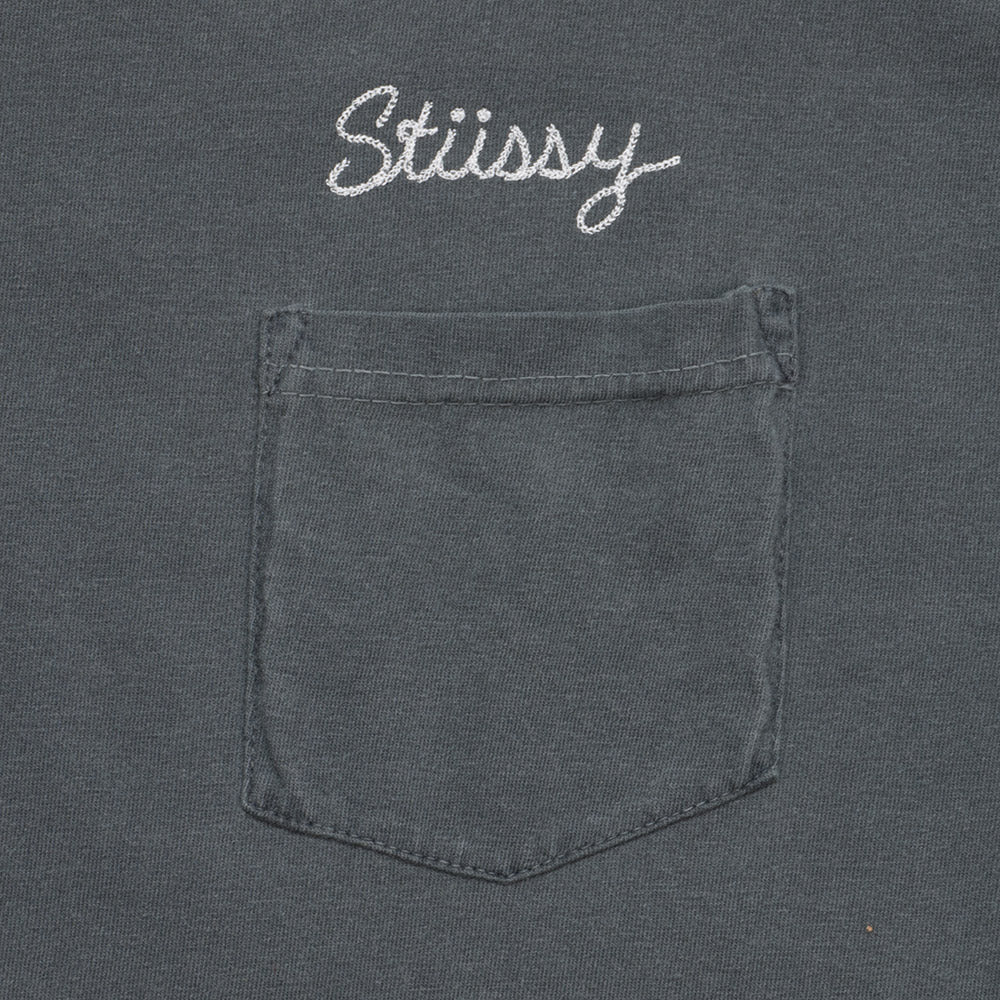 Stussy Stitch pigment dyed pocket tee — available at Norwood