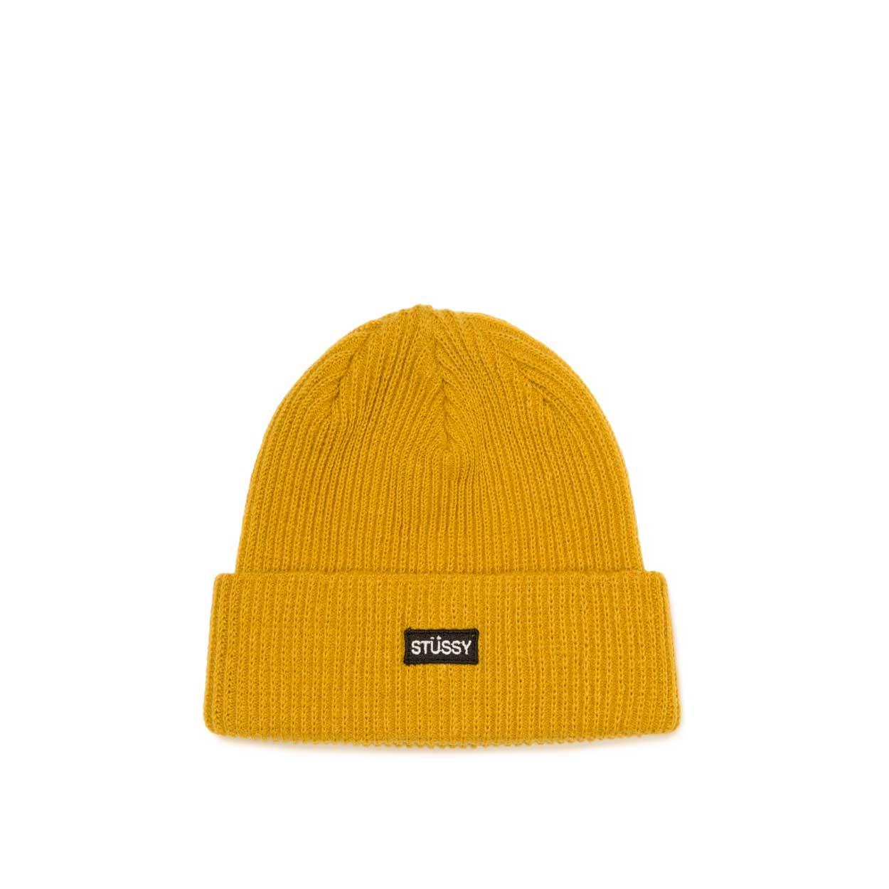 Stussy Small Patch Watchcap Beanie, mustard — available at Norwood