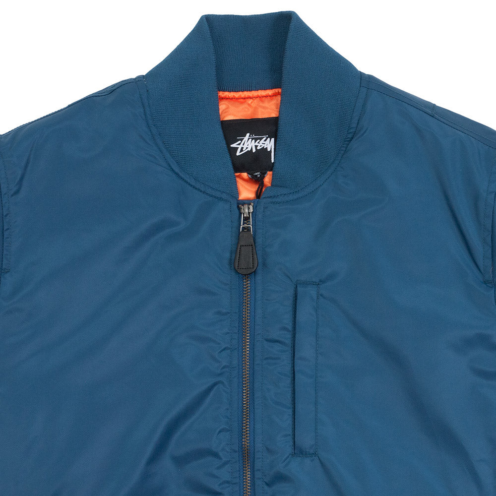 Stussy Flight satin bomber jacket — available at Norwood