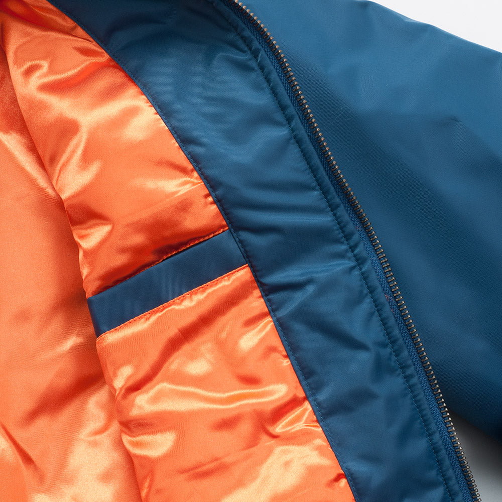 Stussy Flight satin bomber jacket — available at Norwood
