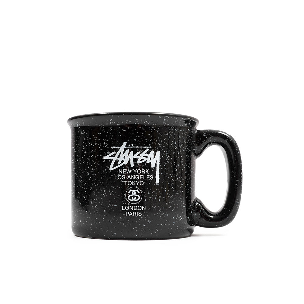 Stussy Ceramic World Tour Mug, Black — available at Norwood