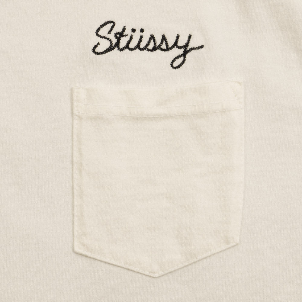 Stussy Stitch pigment dyed pocket tee — available at Norwood