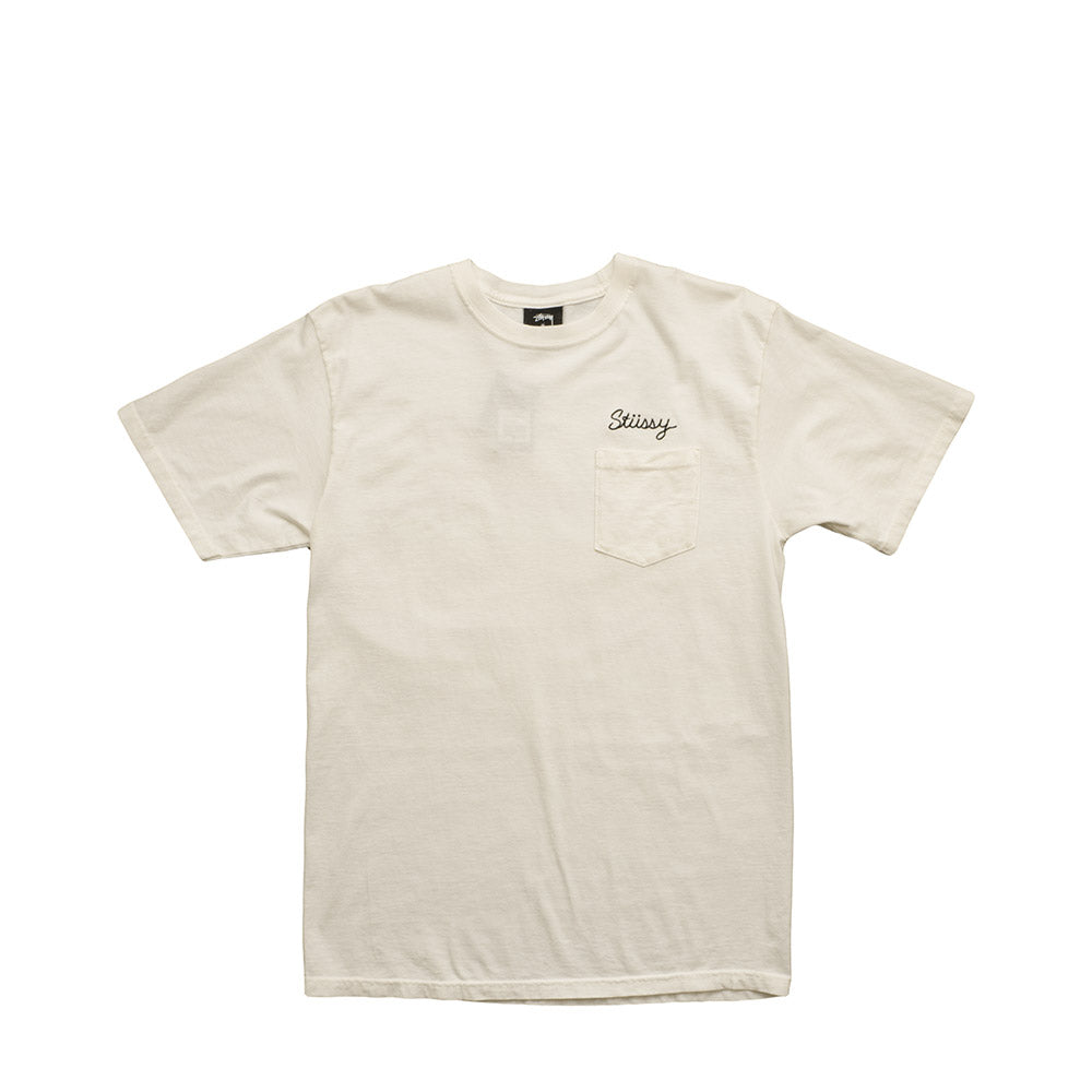 Stussy Stitch pigment dyed pocket tee — available at Norwood