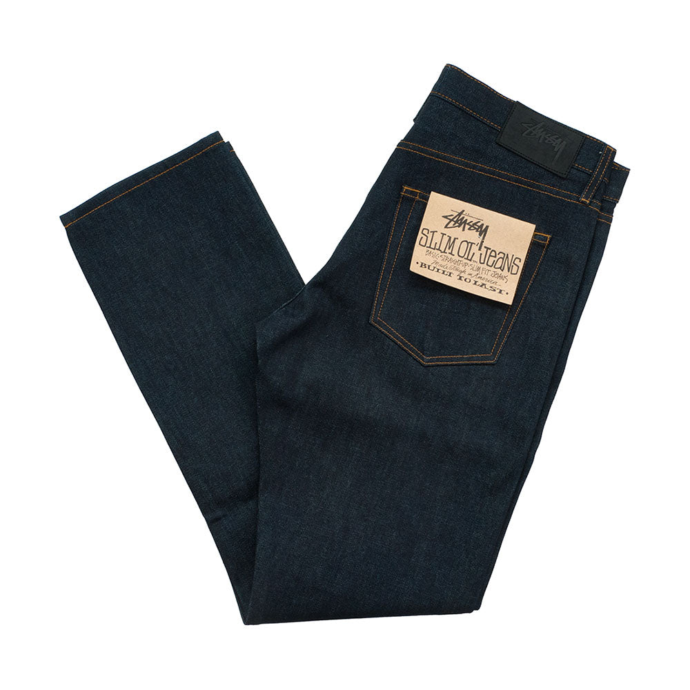 Stussy USA raw denim — available at Norwood
