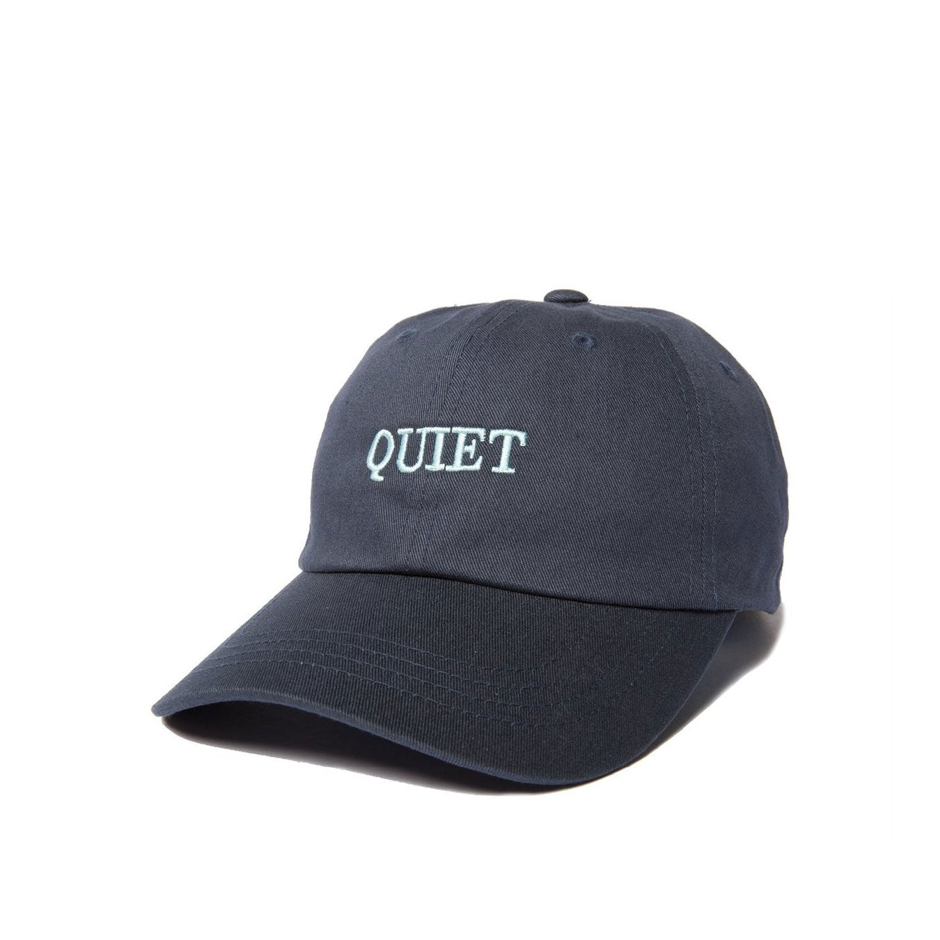 Quiet Life Bodoni dad hat, navy — available at Norwood