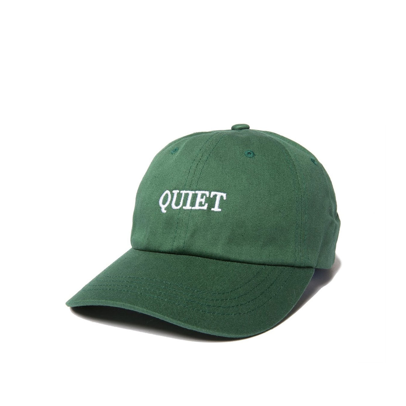 Quiet Life Bodoni dad hat, forest green — available at Norwood