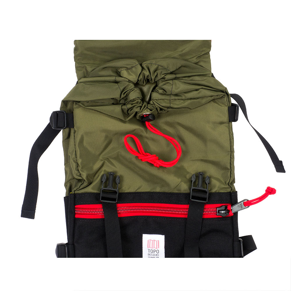 Topo Designs Rover Pack, Black/Olive — available at Norwood