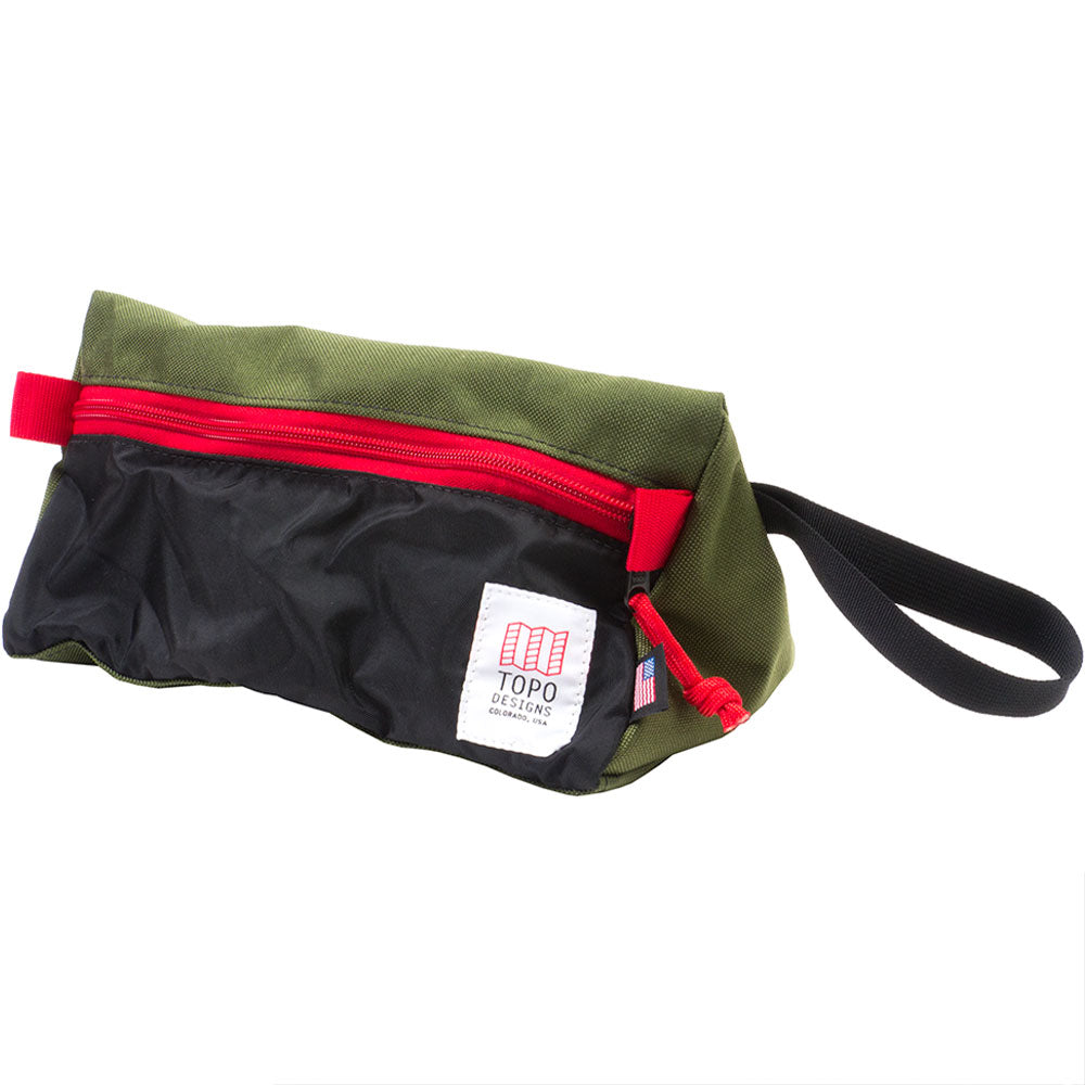 Topo Designs Dopp Kit, Olive/Black — available at Norwood