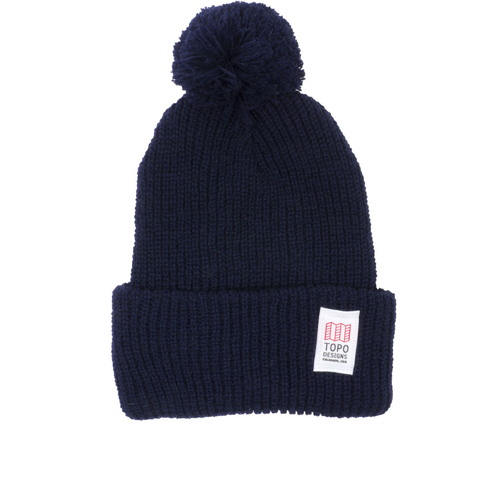 Topo Designs Pom Beanie, Navy — available at Norwood