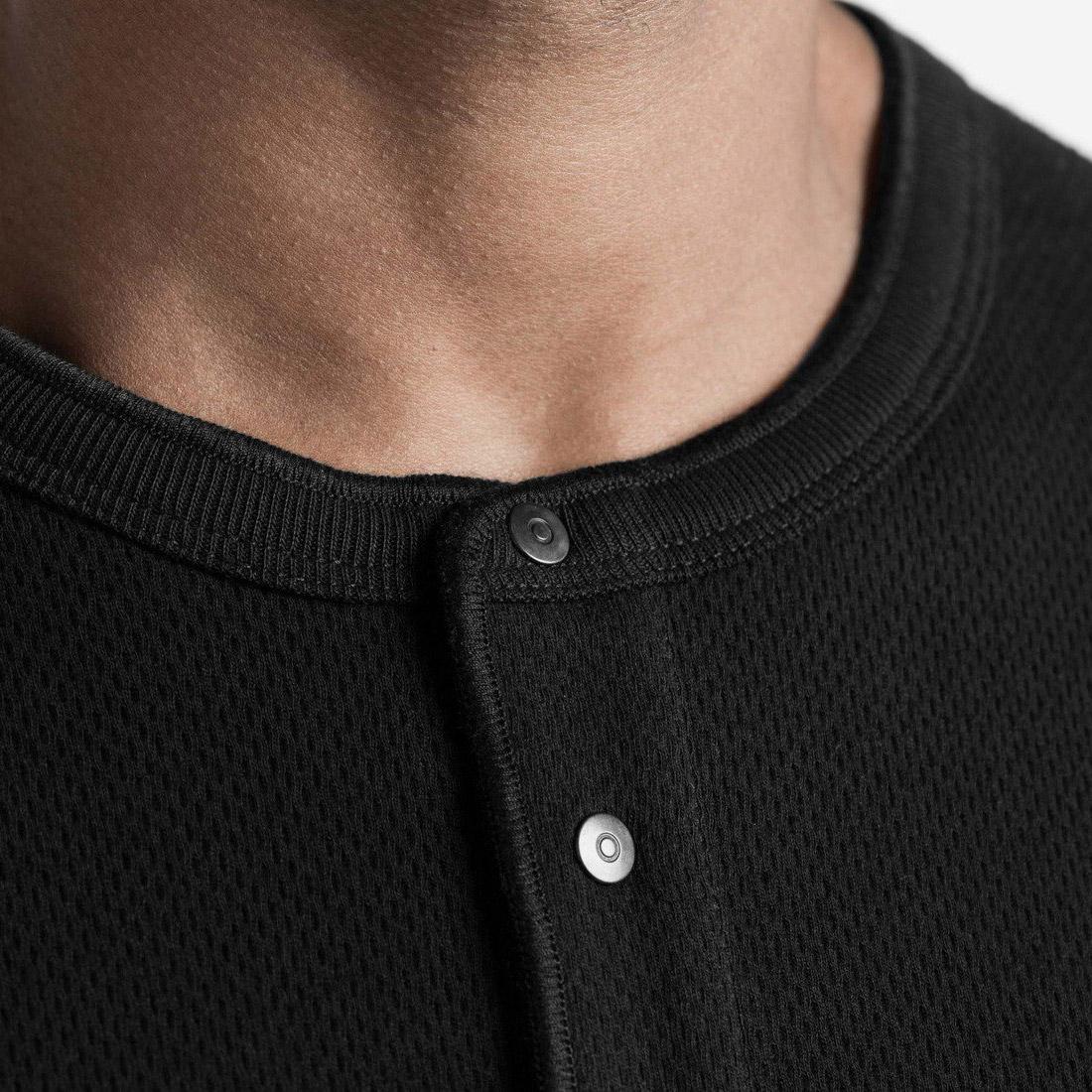 Reigning Champ Mesh Flatback L/S Henley — available at Norwood