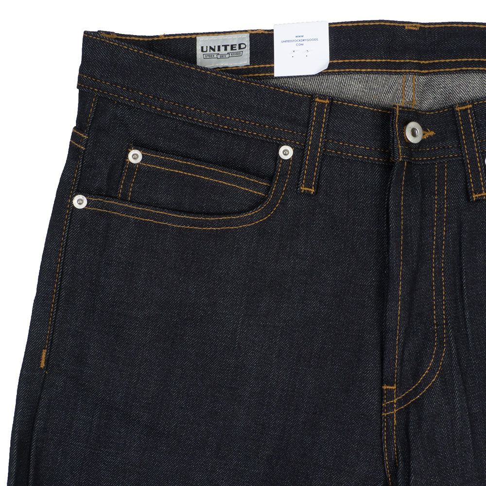 United Narrow Raw Selvage denim — available at Norwood