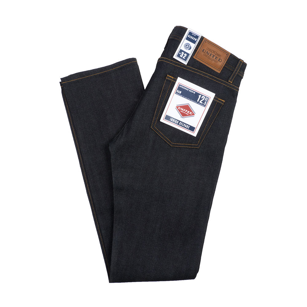 United Narrow Raw Selvage denim — available at Norwood
