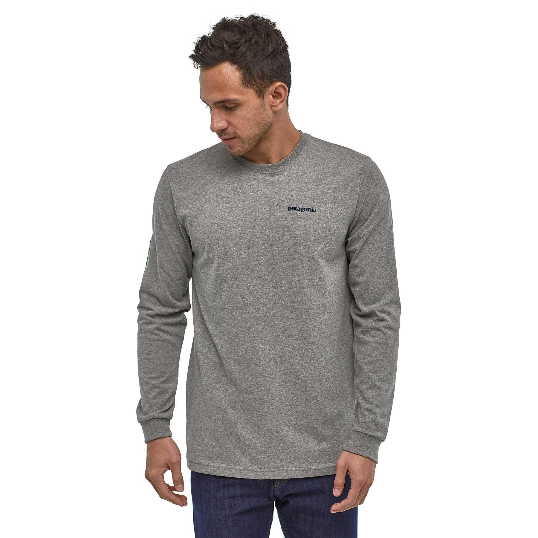 Patagonia Mens Longsleeve Text Logo Responsibili-tee — available at Norwood